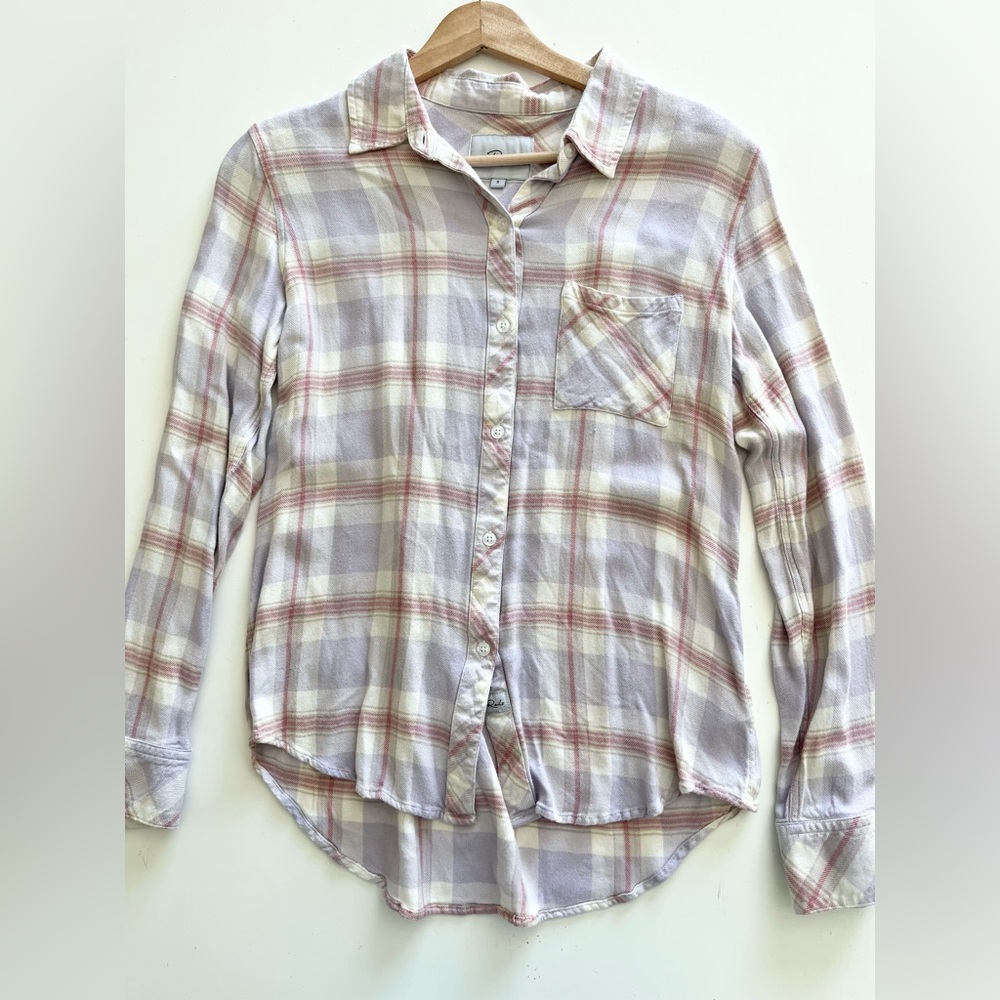 Rails Hunter Lavender Cream Rose Button Up Short Size Small